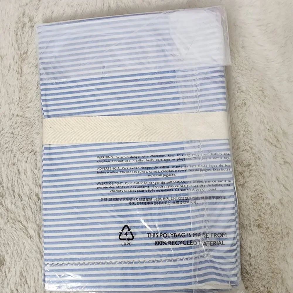 J. Crew Home Blue White Seersucker Striped Placemats Set of 4 Cotton NWT BM990